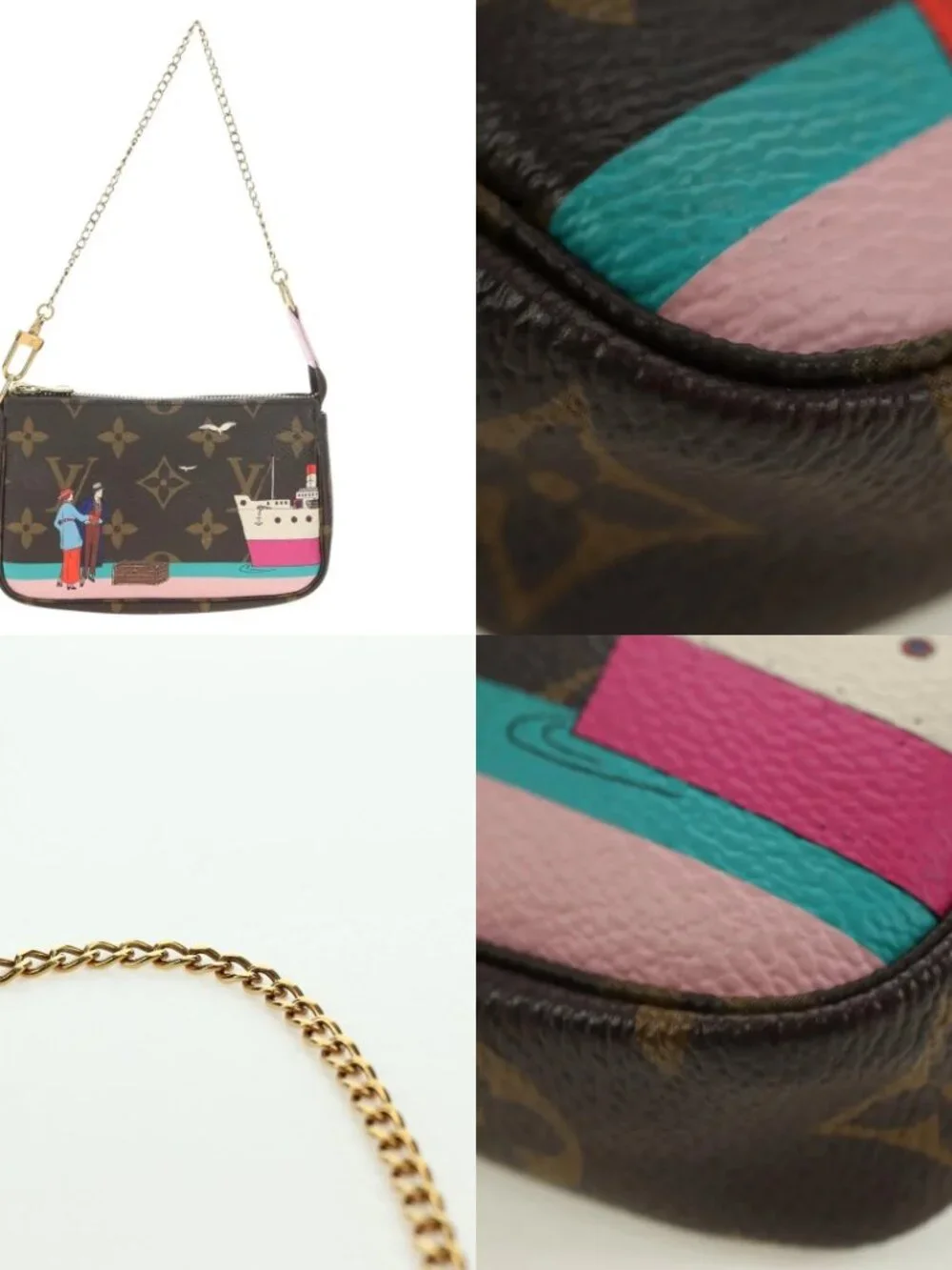 LOUIS VUITTON Monogram Mini Pochette Accessoires Pouch N41667 LV Auth 180386M